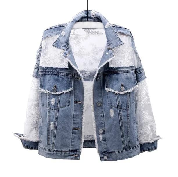 See-Thru Back Denim Jacket — view 2 See-Thru Back Denim Jacket — view 2