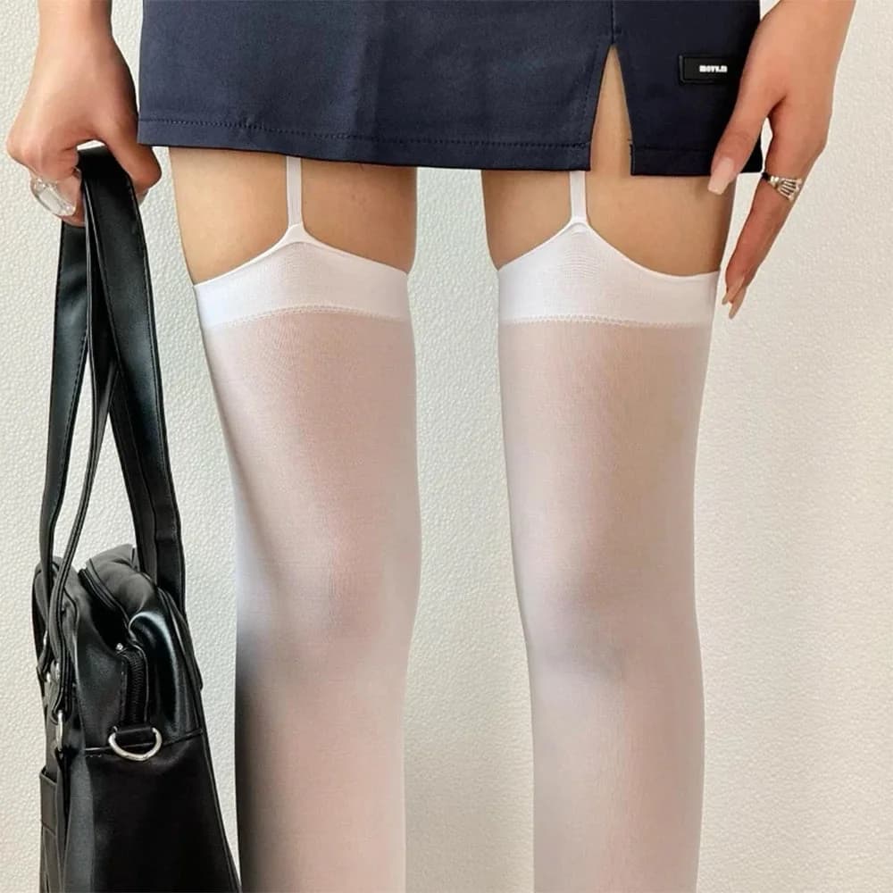 High School Crush Suspender Tights — view 2 High School Crush Suspender Tights — view 2