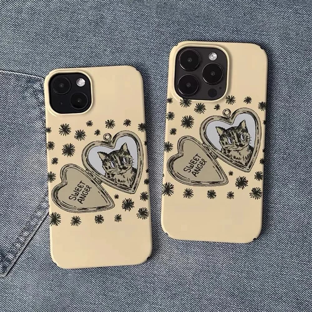 Cat Heart Locket iPhone Case — view 2 Cat Heart Locket iPhone Case — view 2