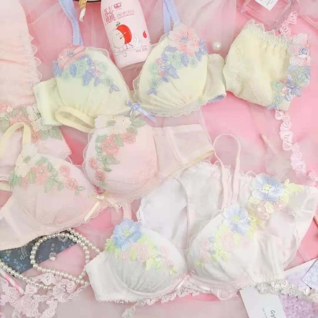 Candy Floral Embroidered Lingerie Set — view 2 Candy Floral Embroidered Lingerie Set — view 2