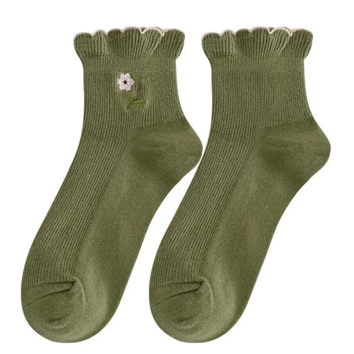 Cottage Flower Embroidery Socks — view 2 Cottage Flower Embroidery Socks — view 2