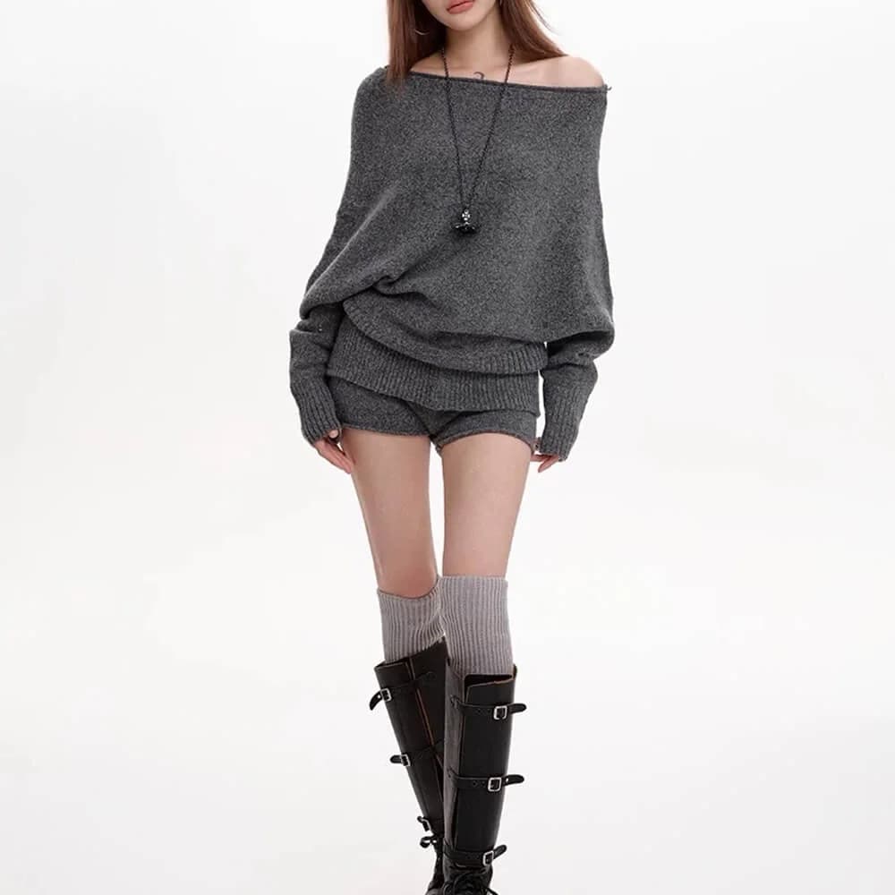 Cozy Days Off-Shoulder Loose Sweater — view 3 Cozy Days Off-Shoulder Loose Sweater — view 3