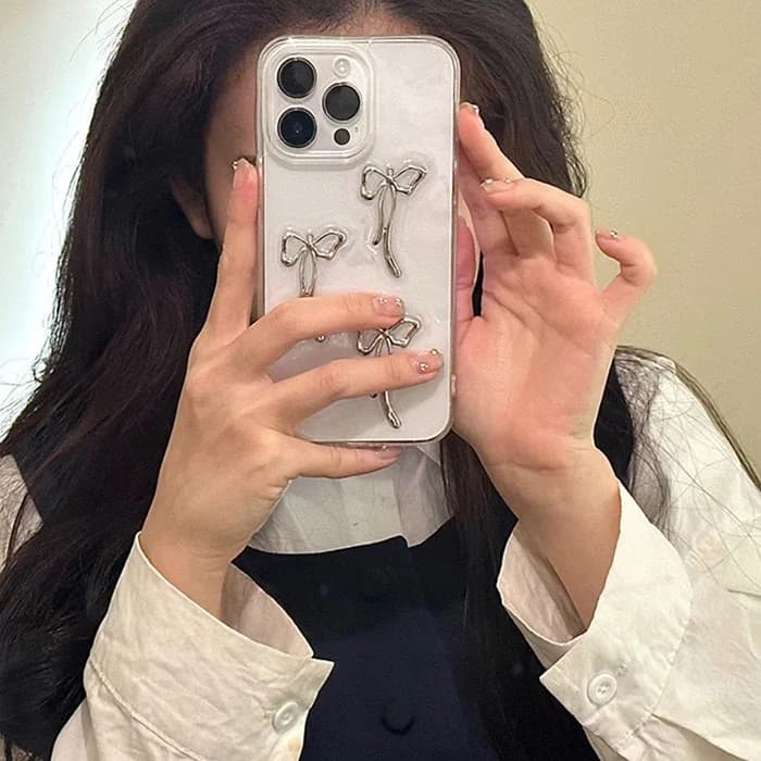 Coquette Girl Bow iPhone Case — view 2 Coquette Girl Bow iPhone Case — view 2