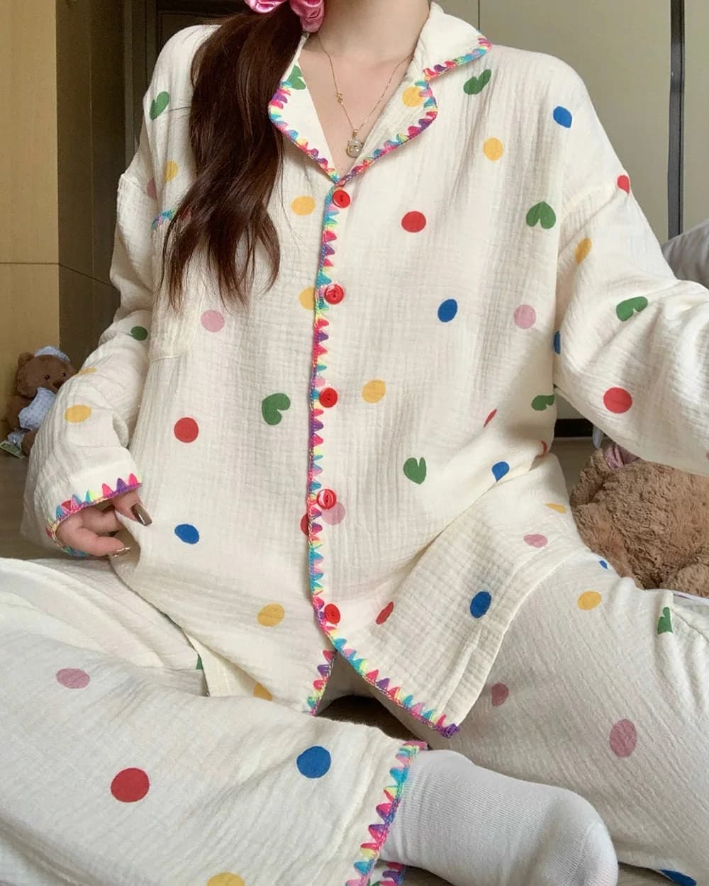 Indie Polka Dot Pajama Set — view 2 Indie Polka Dot Pajama Set — view 2