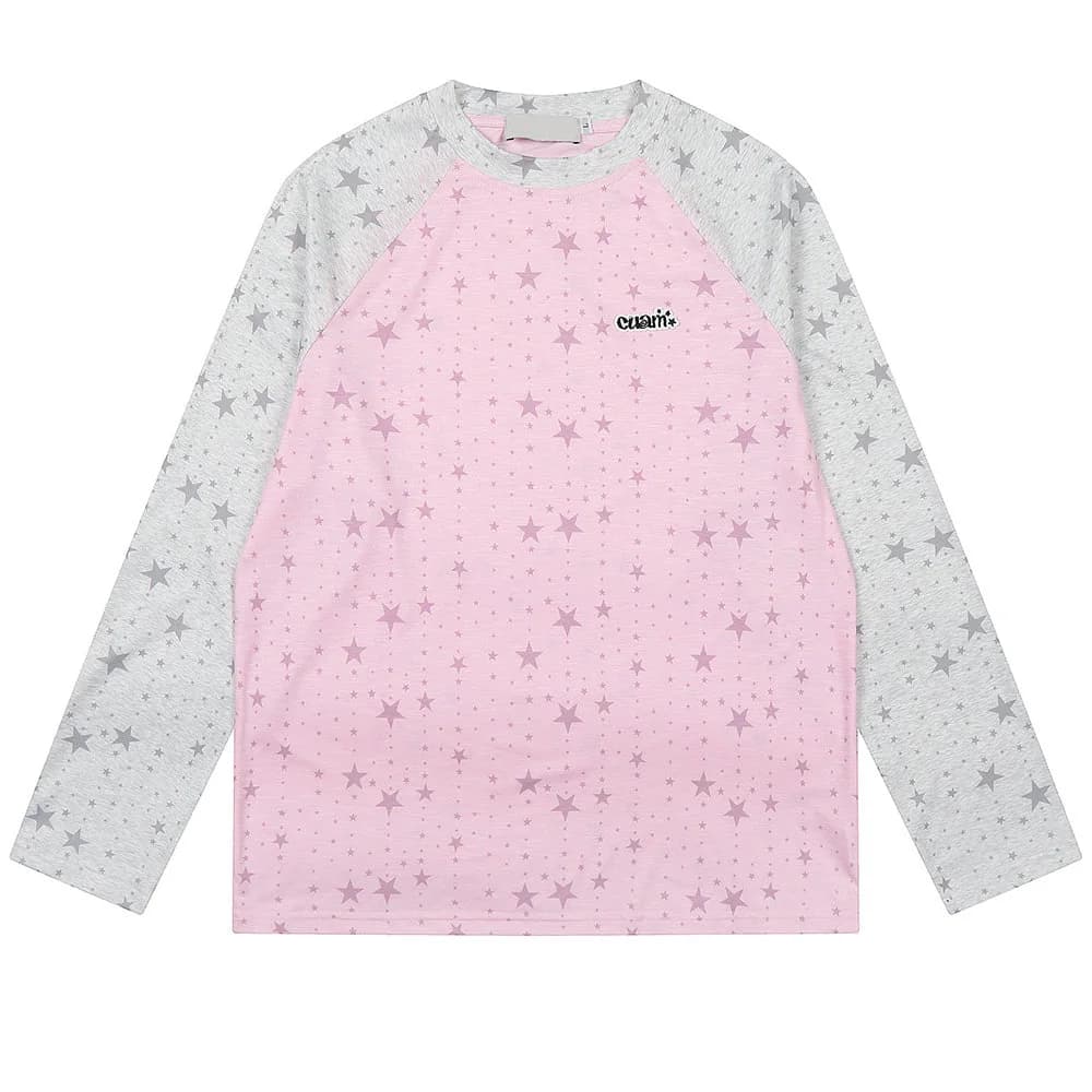 Star Print Raglan Long Sleeve Top — view 2 Star Print Raglan Long Sleeve Top — view 2