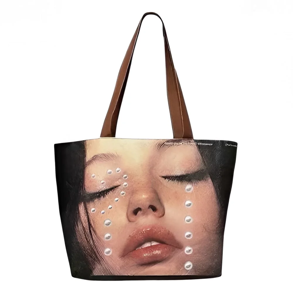 Crying Face Pearls Tote Bag — view 1 Crying Face Pearls Tote Bag — view 1
