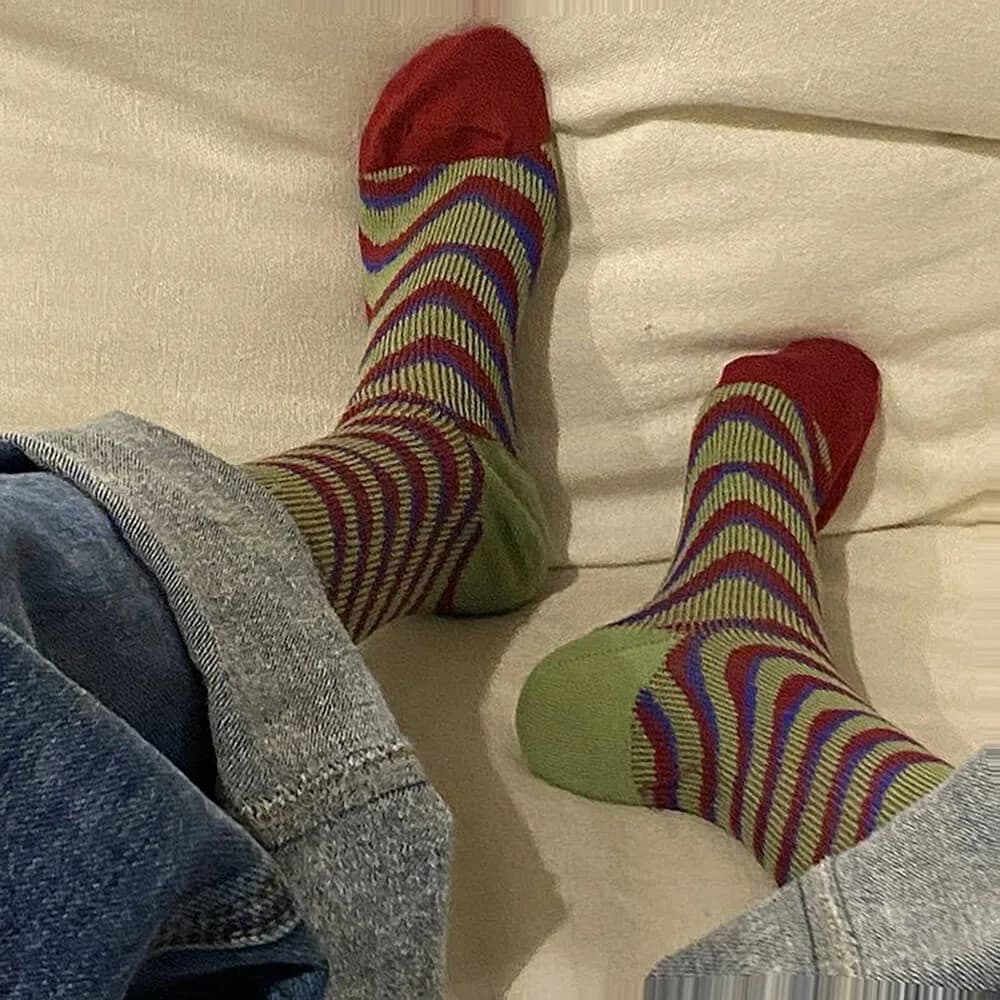 Primary Colors Striped Socks — view 1 Primary Colors Striped Socks — view 1