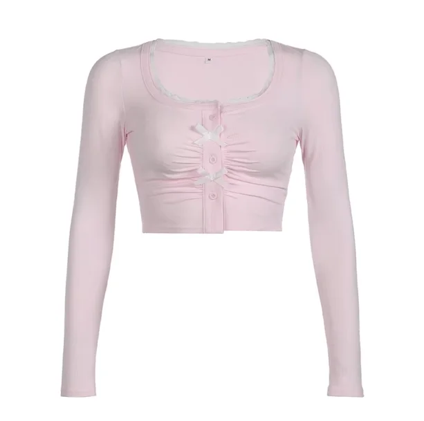 Long Sleeve Bow Top — view 1 Long Sleeve Bow Top — view 1