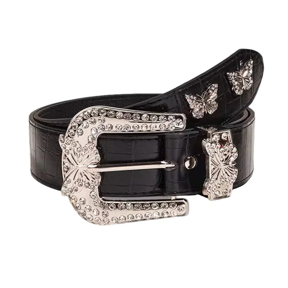 Butterfly Rhinestone Y2K Belt — view 1 Butterfly Rhinestone Y2K Belt — view 1