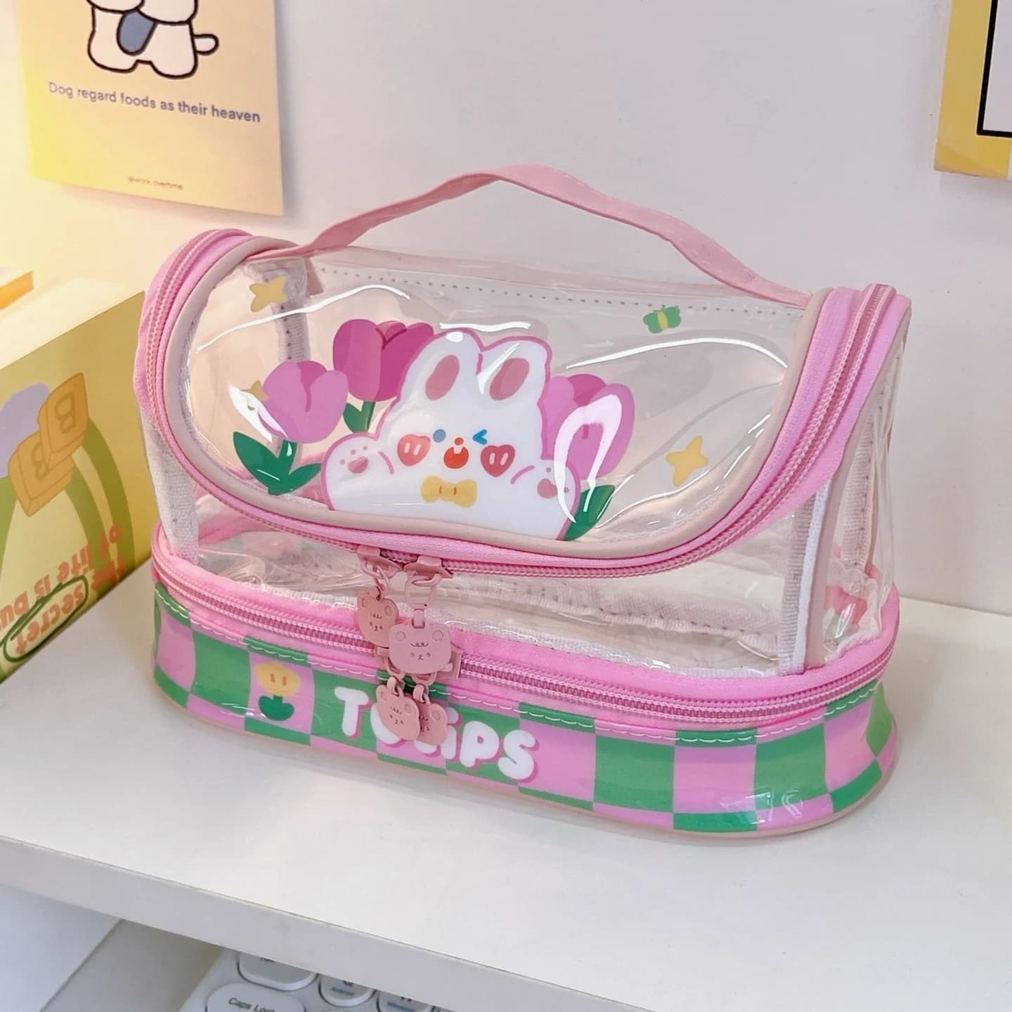 Kawaii Transparent Jumbo Pencil Case — view 2 Kawaii Transparent Jumbo Pencil Case — view 2