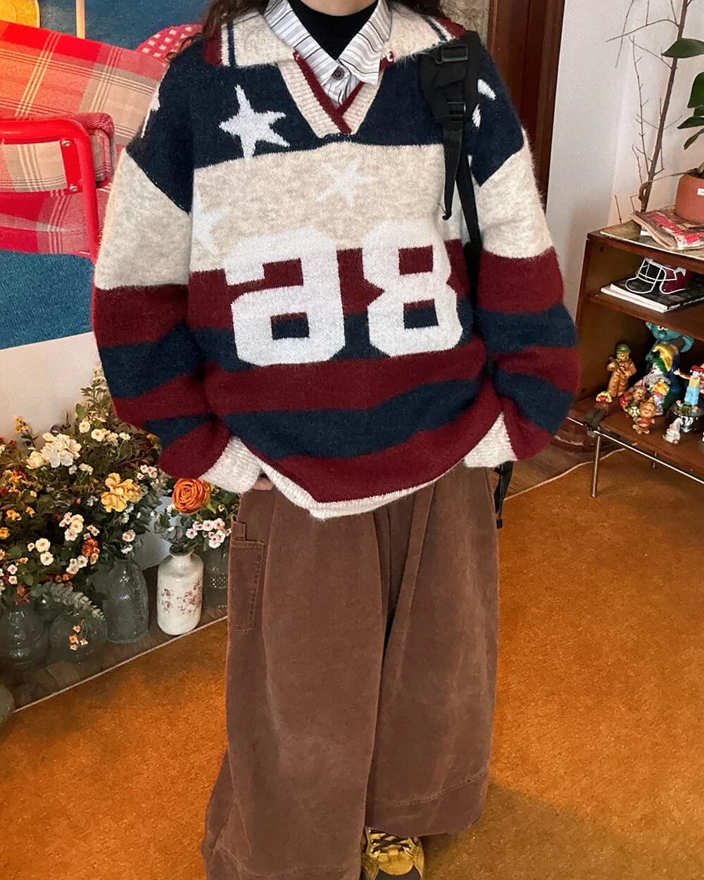 Oversized College Number Sweater — view 3 Oversized College Number Sweater — view 3