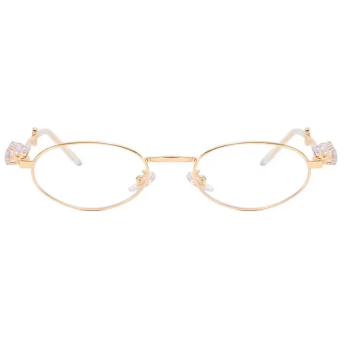Crystal Metal Oval Sunglasses — view 2 Crystal Metal Oval Sunglasses — view 2