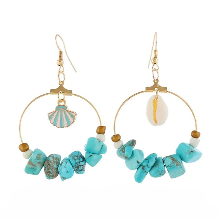 Ocean Shell Mermaid Aesthetic Earrings — view 2 Ocean Shell Mermaid Aesthetic Earrings — view 2