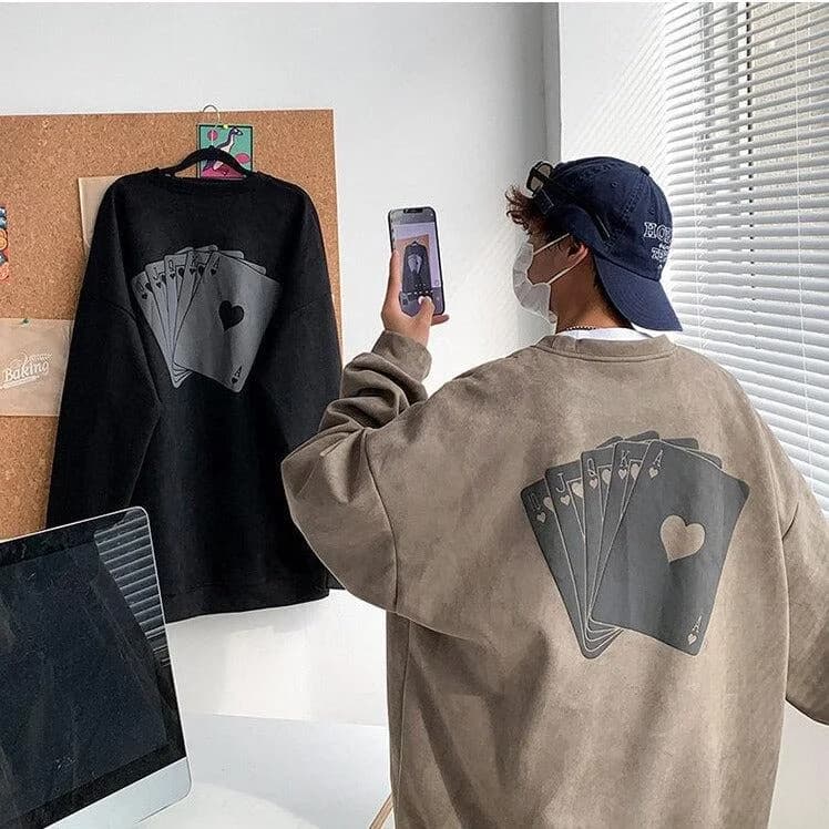 Y2K Playing Cards Sweatshirt — view 2 Y2K Playing Cards Sweatshirt — view 2