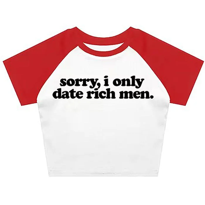 I Date Only Rich Men Y2K Crop Top — view 2 I Date Only Rich Men Y2K Crop Top — view 2