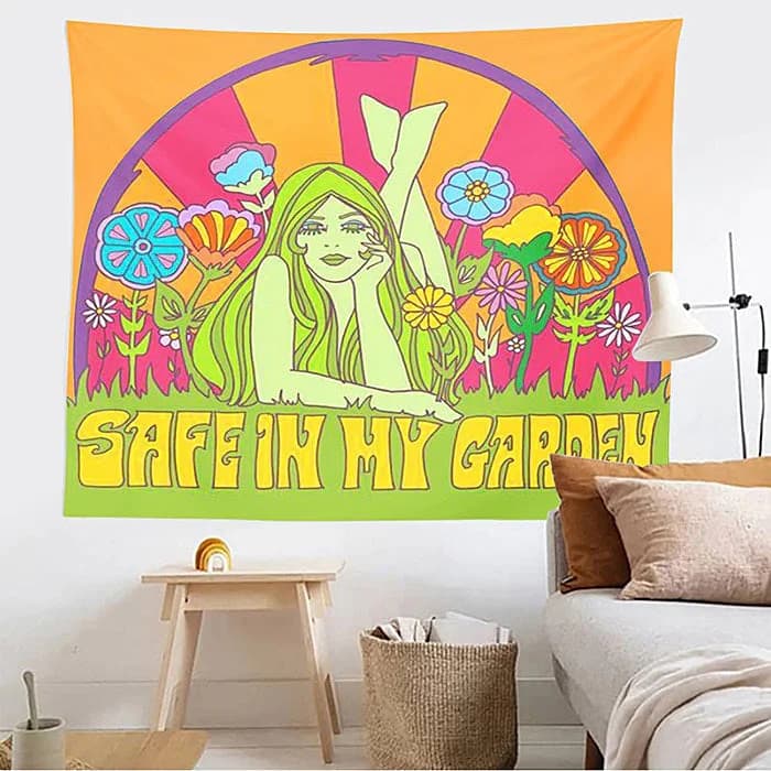 Safe In My Garden Wall Tapestry — view 2 Safe In My Garden Wall Tapestry — view 2