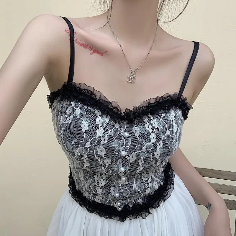 French Floral Lace Camisole — view 2 French Floral Lace Camisole — view 2