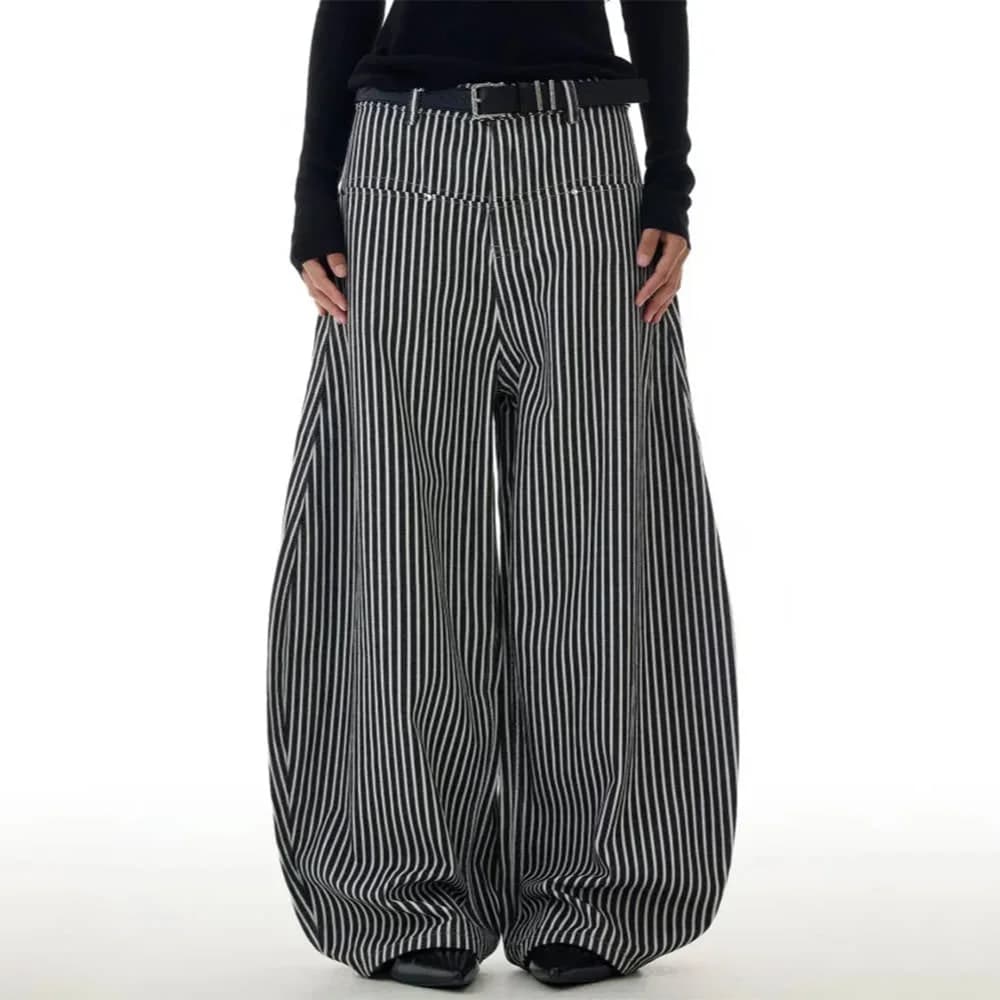Dark Academia Stripe Wide-Leg Pants — view 1 Dark Academia Stripe Wide-Leg Pants — view 1
