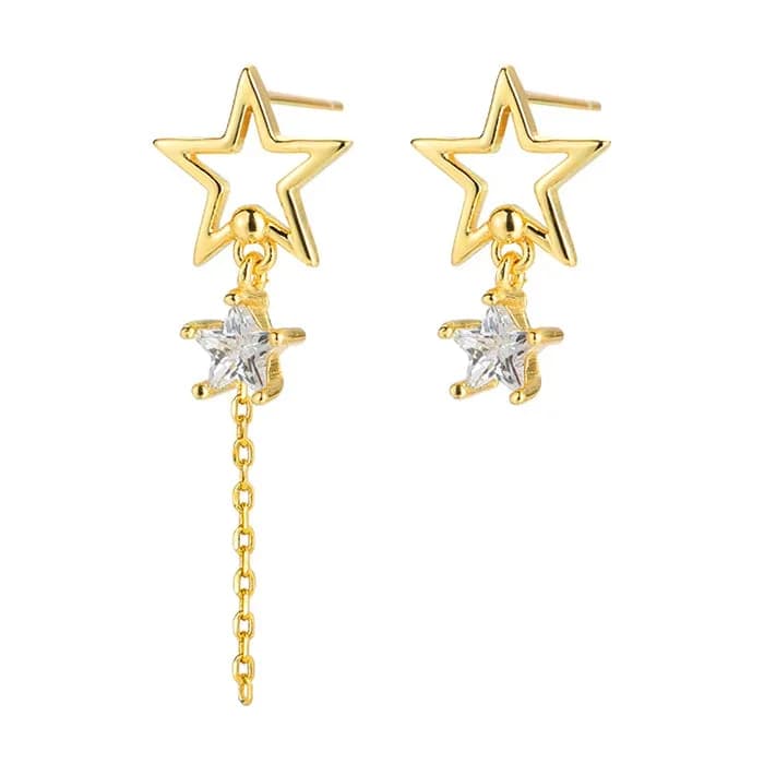 Star Girl Asymmetric Earrings — view 2 Star Girl Asymmetric Earrings — view 2