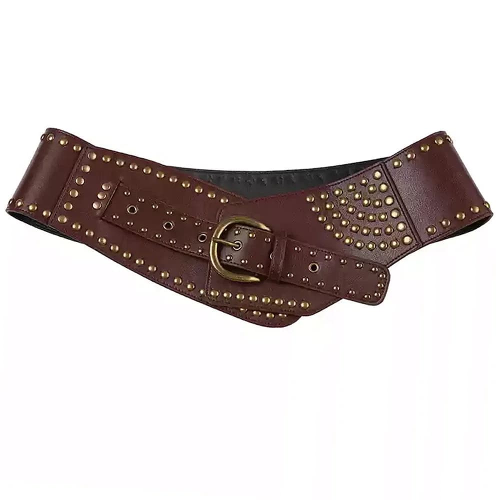 Grunge Aesthetic Wide Leather Belt — view 2 Grunge Aesthetic Wide Leather Belt — view 2