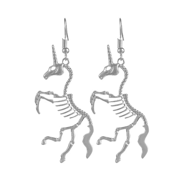 Unicorn Skeleton Earrings — view 1 Unicorn Skeleton Earrings — view 1