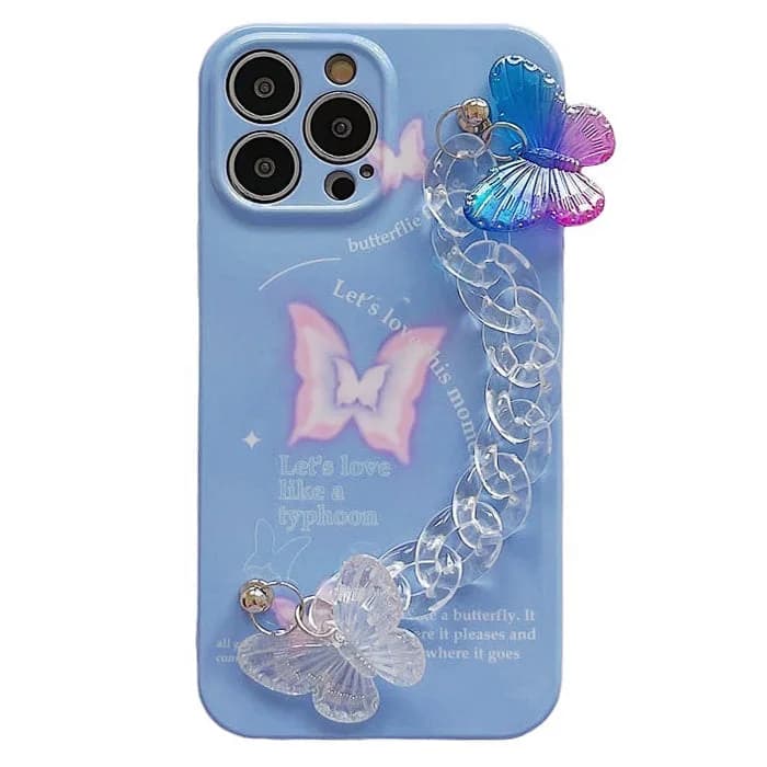 Holographic Butterfly Chain iPhone Case — view 1 Holographic Butterfly Chain iPhone Case — view 1