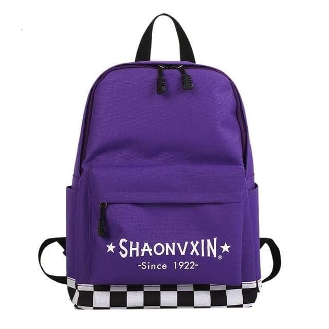 Purple Plaid Backpack — view 2 Purple Plaid Backpack — view 2