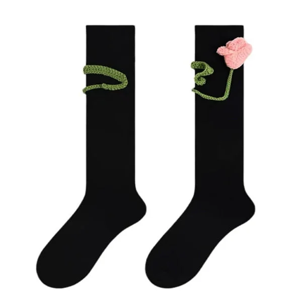 Tulip Black Knee Socks — view 1 Tulip Black Knee Socks — view 1