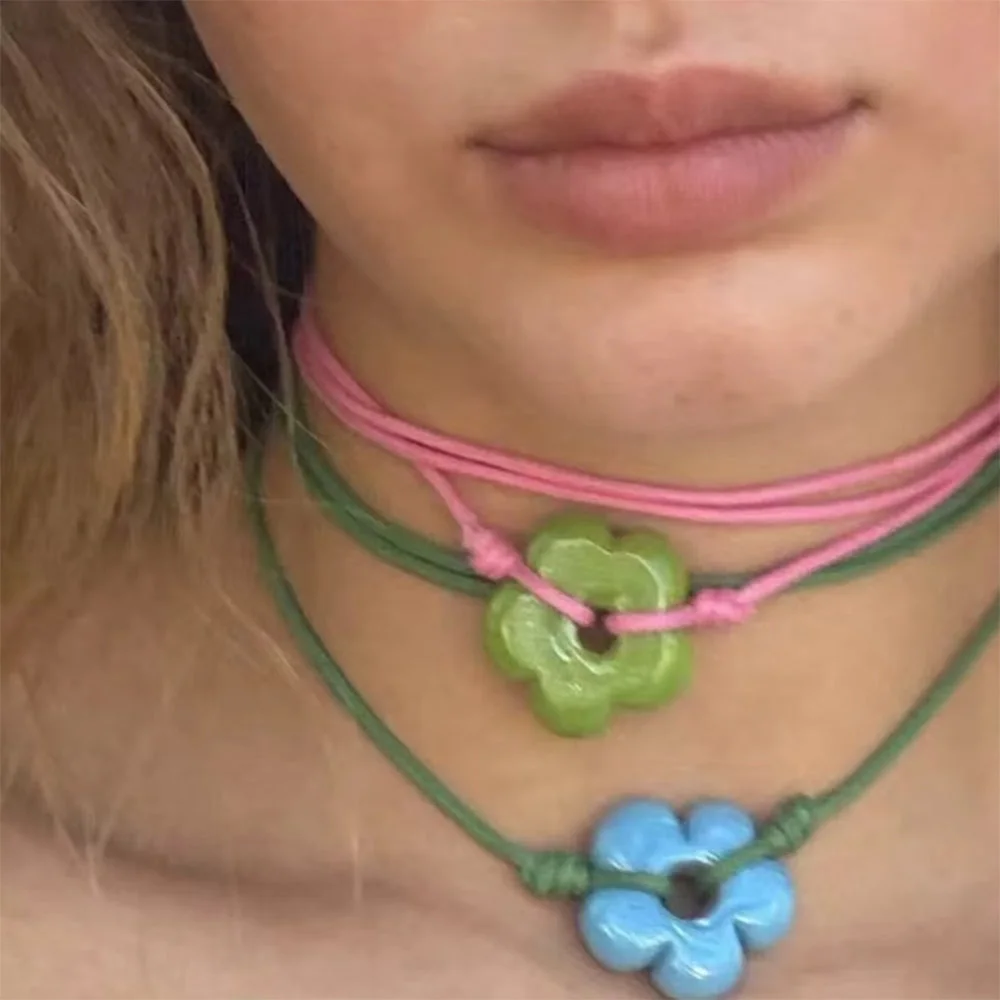 Indie Kid Flower Cord Necklace — view 2 Indie Kid Flower Cord Necklace — view 2