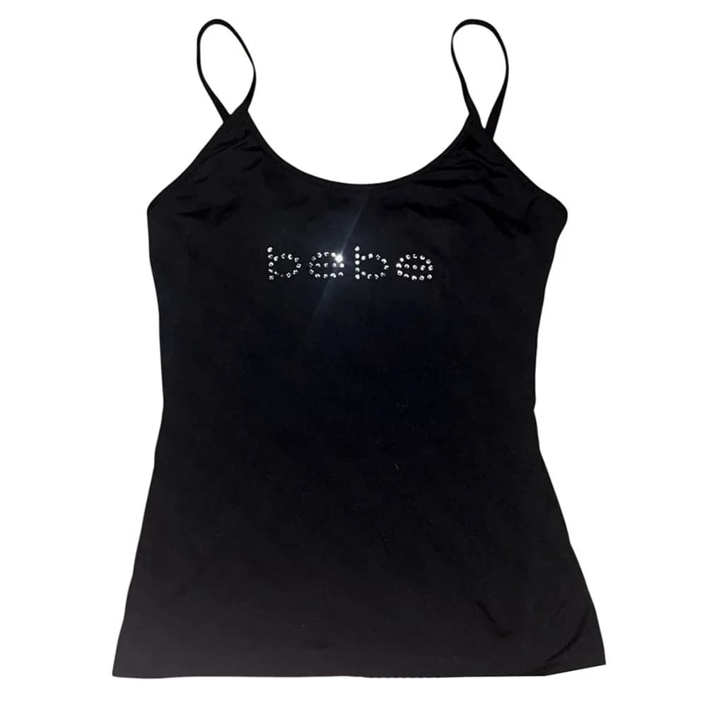 Y2K Rhinestone Bebe Tank Top — view 1 Y2K Rhinestone Bebe Tank Top — view 1