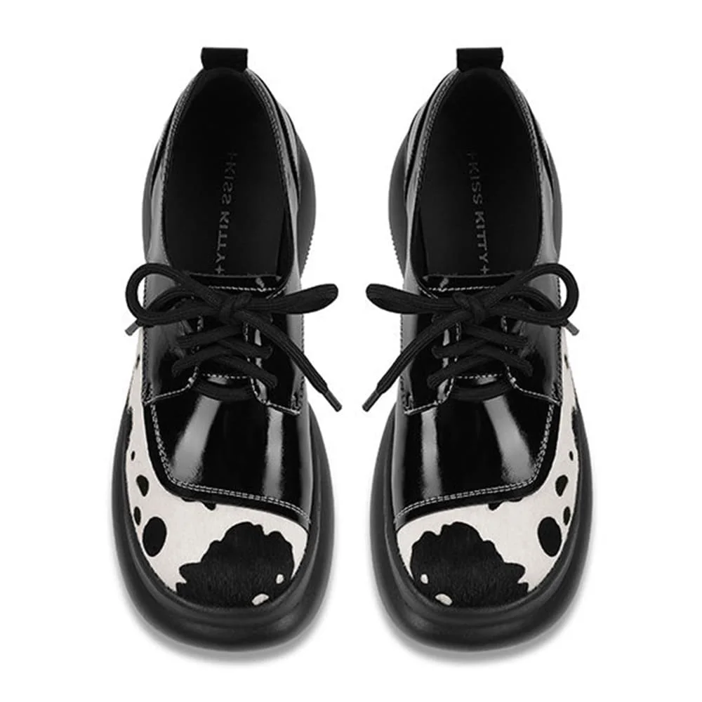Cow Print Oxford Boots — view 2 Cow Print Oxford Boots — view 2