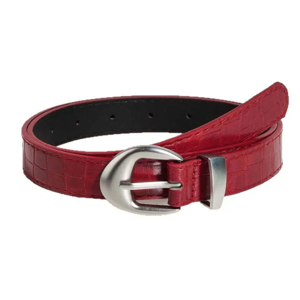 Minimalist Style Croc Pattern Belt — view 1 Minimalist Style Croc Pattern Belt — view 1