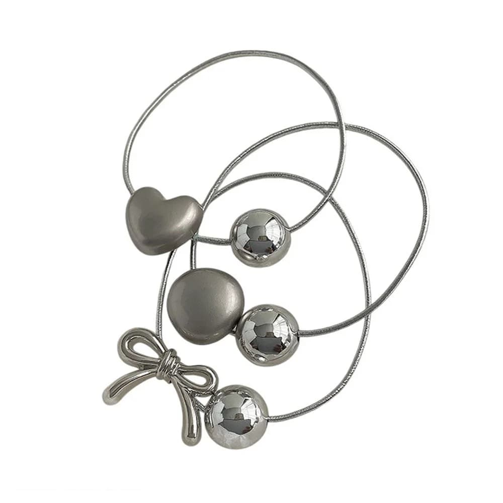 Teenage Drama Silver Hair Ties — view 1 Teenage Drama Silver Hair Ties — view 1