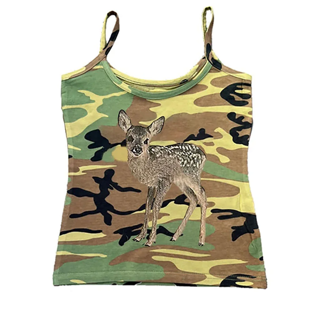 Fawn Print Camouflage Tank Top — view 1 Fawn Print Camouflage Tank Top — view 1