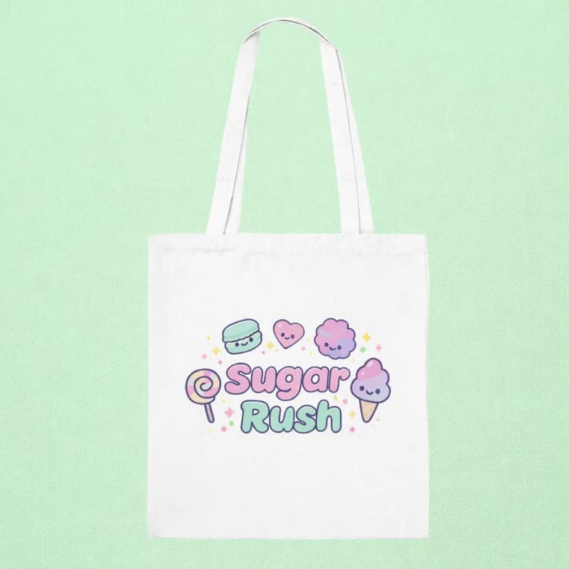 Kawaii "Sugar Rush" Candy Lover's Tote Bag — view 1 Kawaii "Sugar Rush" Candy Lover's Tote Bag — view 1