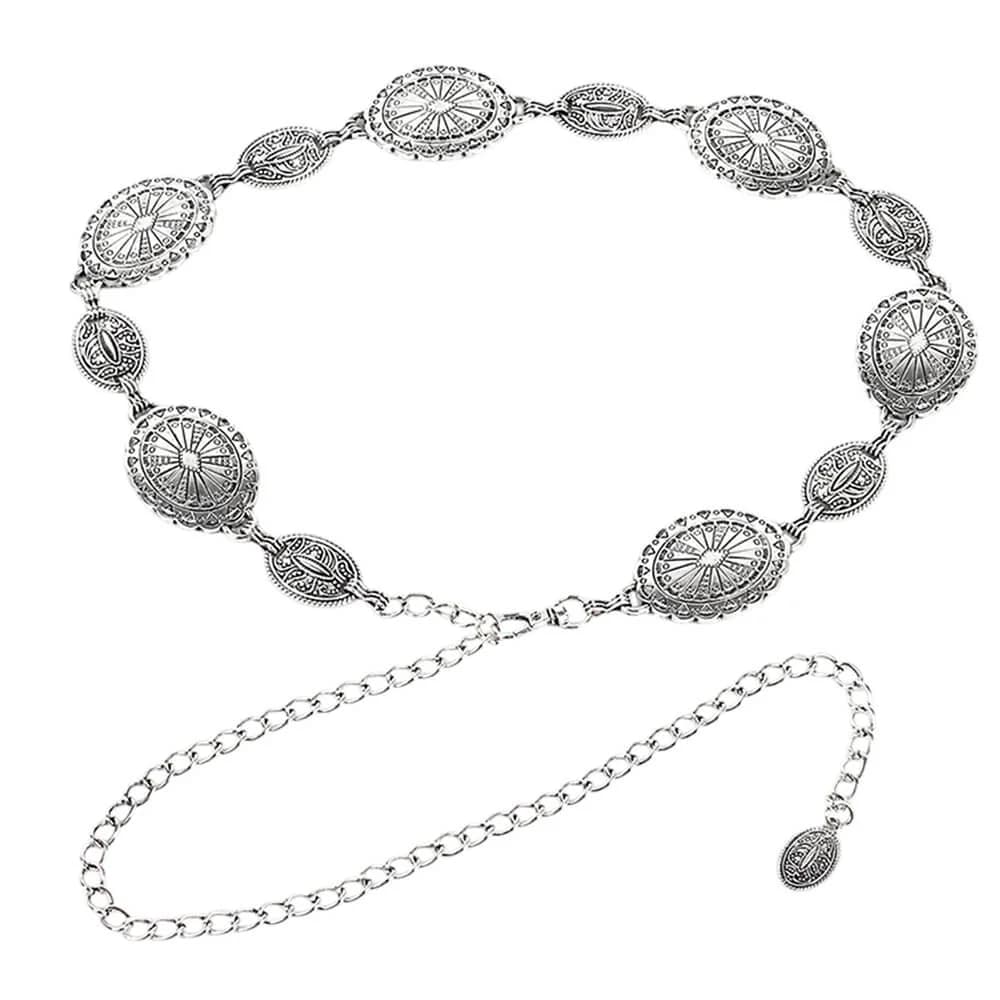 Vintage Style Medallion Chain Belt — view 2 Vintage Style Medallion Chain Belt — view 2