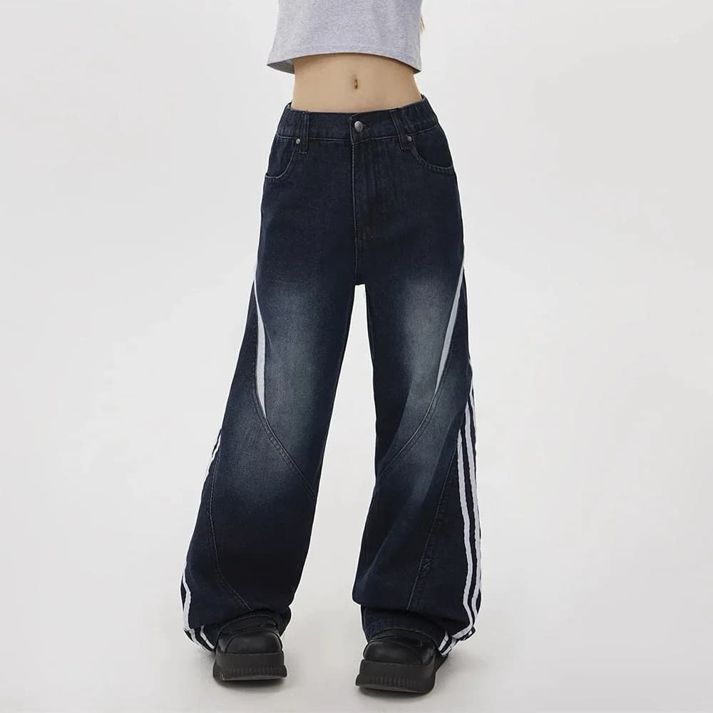 Blokette Side Stripe Wide-Leg Jeans — view 3 Blokette Side Stripe Wide-Leg Jeans — view 3