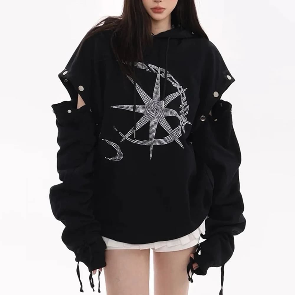 Sun & Moon Rhinestone Hoodie — view 3 Sun & Moon Rhinestone Hoodie — view 3