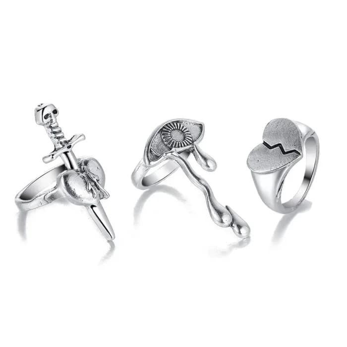 Broken Soul Ring Trio — view 1 Broken Soul Ring Trio — view 1