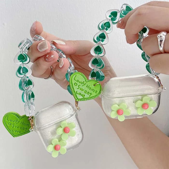 Green Daisy AirPods Case — view 2 Green Daisy AirPods Case — view 2
