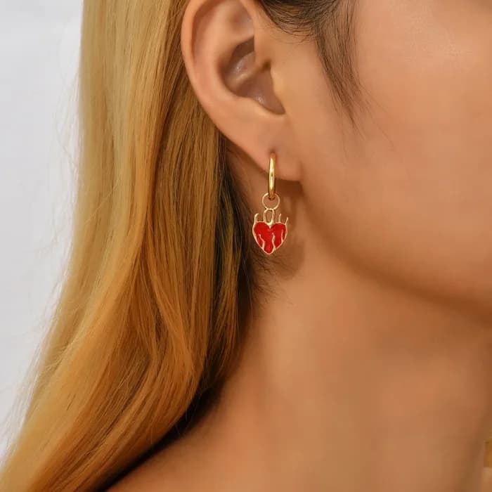 Love on Fire Earrings — view 2 Love on Fire Earrings — view 2