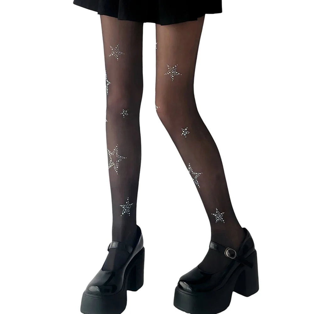 Star Girl Rhinestone Tights — view 2 Star Girl Rhinestone Tights — view 2