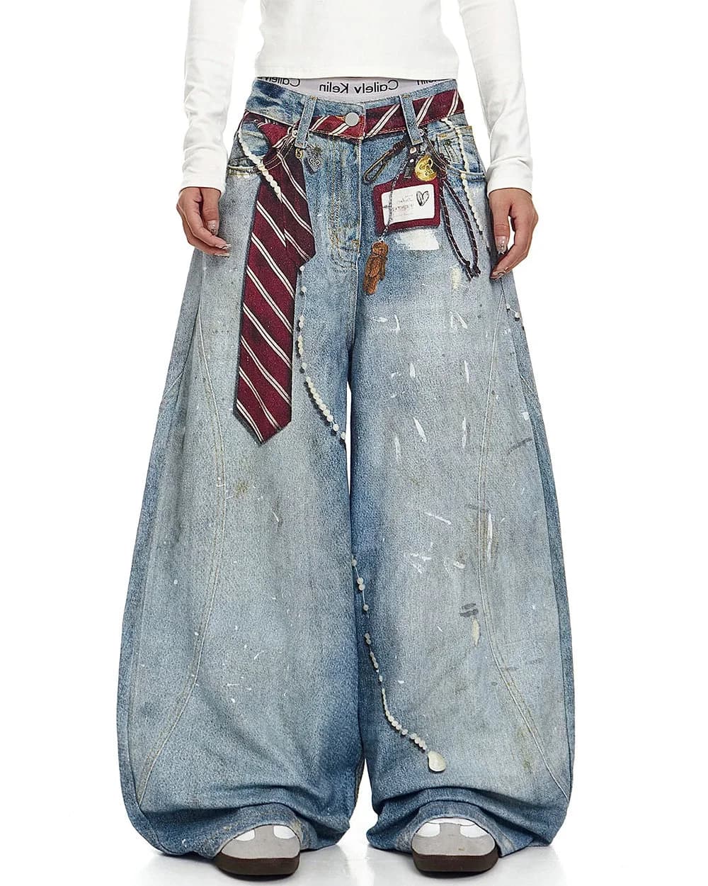 Social Rebel Layered Baggy Jeans — view 2 Social Rebel Layered Baggy Jeans — view 2