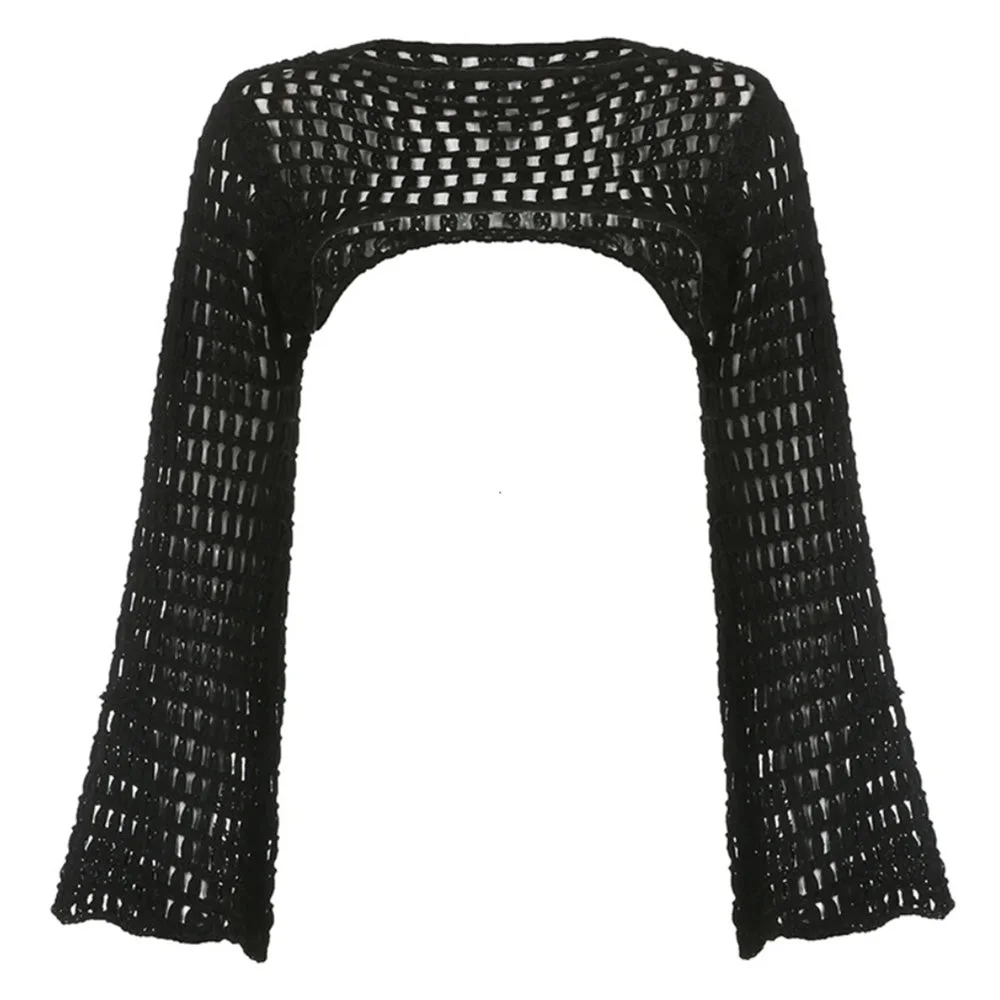 Crochet Bolero Shrug Top — view 1 Crochet Bolero Shrug Top — view 1