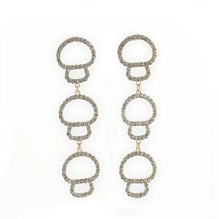 Y2K Rhinestone Drop Earrings — view 2 Y2K Rhinestone Drop Earrings — view 2