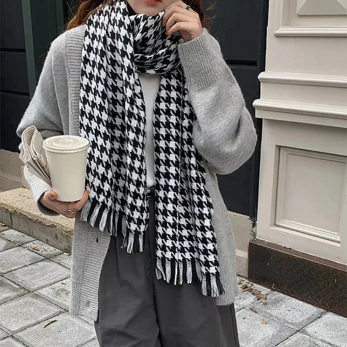 Good Manners Houndstooth Scarf — view 2 Good Manners Houndstooth Scarf — view 2