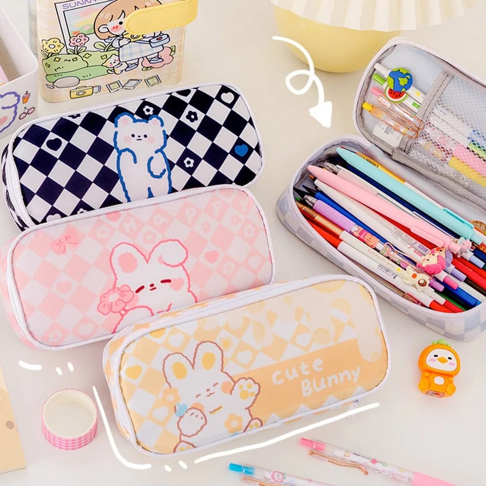 Checkerboard Bunny Cosmetic Case — view 1 Checkerboard Bunny Cosmetic Case — view 1