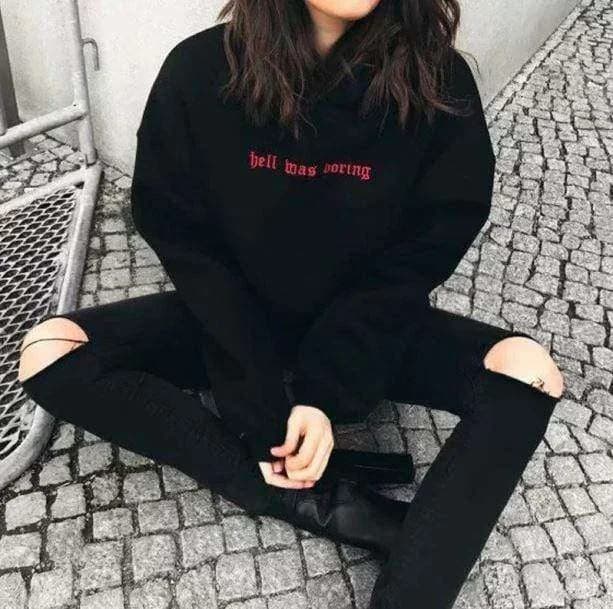 Hell Was Boring Hoodie — view 2 Hell Was Boring Hoodie — view 2