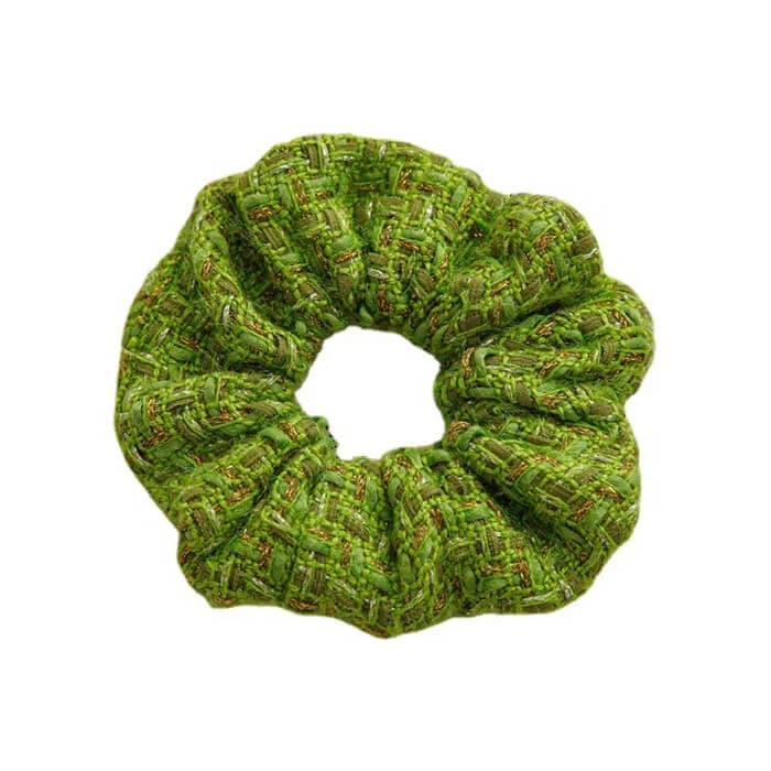 Green Tweed Scrunchie — view 1 Green Tweed Scrunchie — view 1