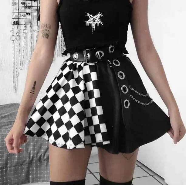 High Waist Checkered Skirt — view 1 High Waist Checkered Skirt — view 1